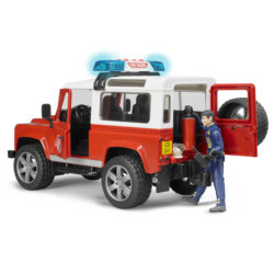 Bruder Внедорожник Land Rover Defender Station Wagon Пожарная с фигуркой