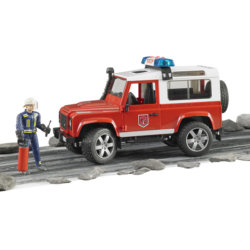 Bruder Внедорожник Land Rover Defender Station Wagon Пожарная с фигуркой