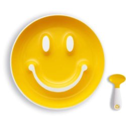 Munchkin Набор «Улыбка» (тарелка на присоске и ложка) 9+ Желтый