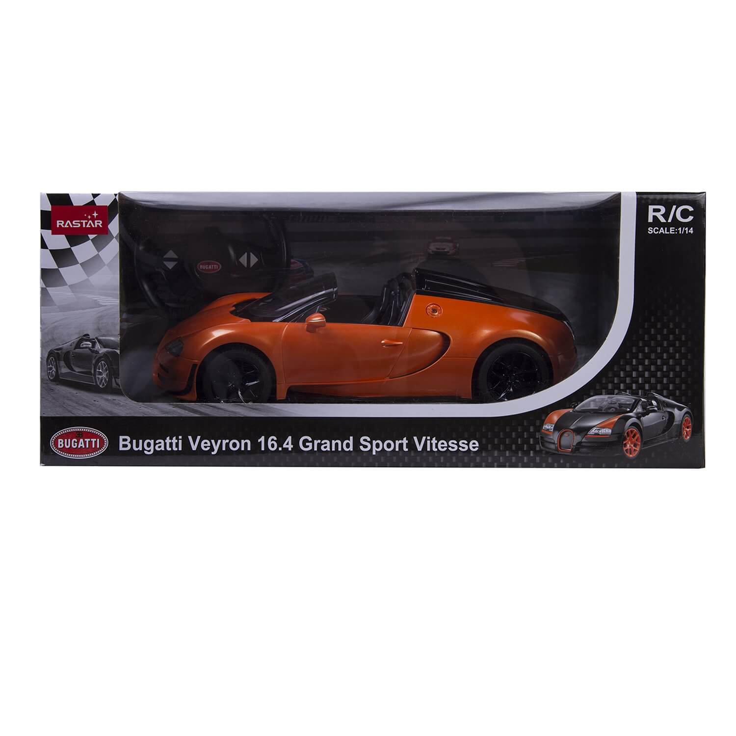 Машинка р/у (USB) Rastar Bugatti GS Vitesse 1:14 оранжевая – YOYO