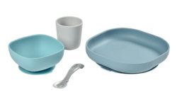 Beaba Набор посуды: 2 тарелки, стакан, ложка SILICONE MEAL SET