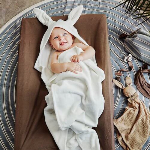 Elodie полотенце с капюшоном Vanilla white bunny