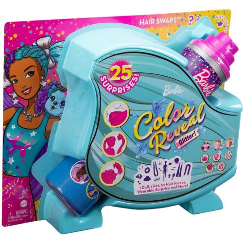 Barbie Игровой набор Barbie® Color Reveal™ Кукла-сюрприз из серии Блеск: Сменные прически HBG41
