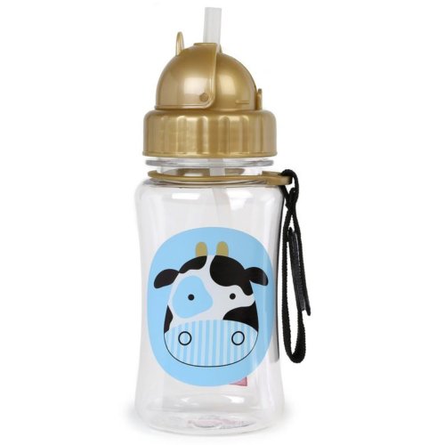 Skip Hop Поильник детский с трубочкой Zoo Straw Bottle — Коровка