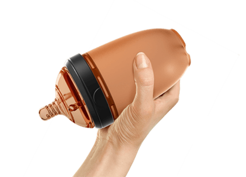 HEORSHE - Антиколиковая бутылочка для кормления 240мл (быстрый поток, 6м+) Ultra Wide Neck Baby Bottle, цвет Розовый
