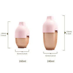 HEORSHE — Антиколиковая бутылочка для кормления 240мл (быстрый поток, 6м+) Ultra Wide Neck Baby Bottle, цвет Розовый