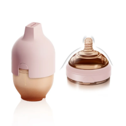 HEORSHE — Антиколиковая бутылочка для кормления 160мл (медленный поток, 0м+)  Ultra Wide Neck Baby Bottle, цвет Розовый