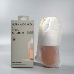 HEORSHE — Антиколиковая бутылочка для кормления 240мл (быстрый поток, 6м+) Ultra Wide Neck Baby Bottle, цвет Серый