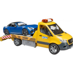 Эвакуатор Bruder MB SPRINTER с машиной Roadster,световым и звуковым модулем,02675