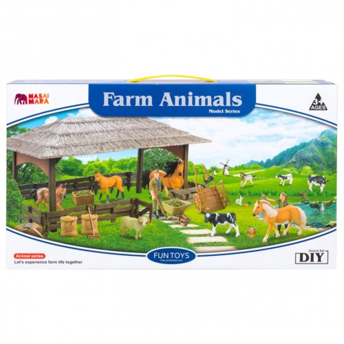 «На ферме»: Ферма игрушка, лошади, баран, гусь, кролик, фермеры, инвентарь