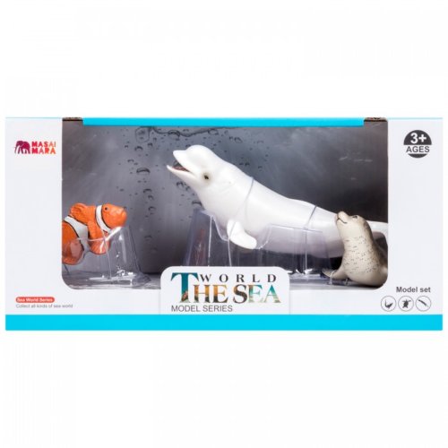 Мир морских животных (белуха, рыба-клоун, тюлень)