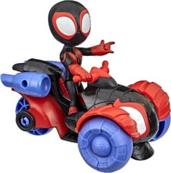 Spider-Man Marvel Spidey and His Amazing Friends Miles Morales Action Figure and Techno-Racer