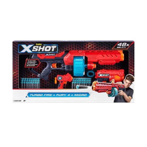 Zuru X-Shot Excel Combo Pack Turbo Fire/Fury 4 and Micro