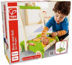 Hape Block and Roll Cart Toddler