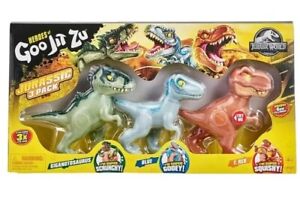 Heroes Of Goo Jit Zu 3 Pack Jurassic World Blue, Giganotsaurus, TRex