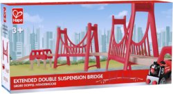 Hape Wooden Railway Extended Double Suspension Bridge