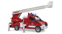 Игрушечная пожарная машина с выдвижной лестницей и помпой Bruder 02673 Машинка Брудер со светом и звуком MB Sprinter