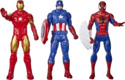 Hasbro Marvel Action Figure Toy 3-Pack, Iron Man, 6-inch Figures, Spider-Man, Captain America