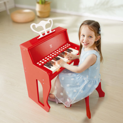 LEARN WITH LIGHTS RED PIANO WITH STOOL