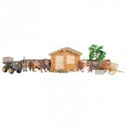 «На ферме»: Ферма игрушка, лев, крокодил, олененок, квадроцикл, фермер, инвентарь