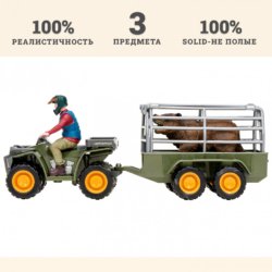«На ферме»: Перевозка животных (машинка игрушка, фермер, медведь)