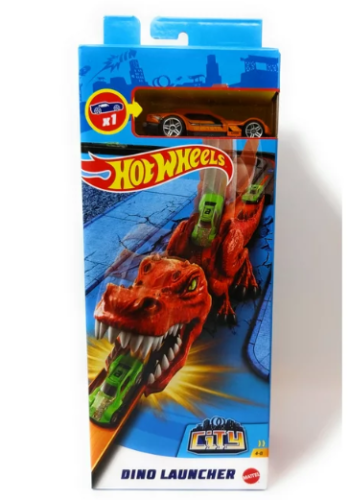 Hot Wheels City Пусковые наборы с монстрами, красный динозавр