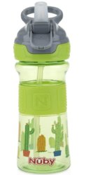 Nuby Thirsty Kids Push Button Flip-it Soft Spout on The Go Water Bottle в ассртименте