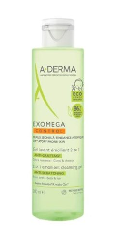 A-Derma Exomega Control Смягчающий очищающий гель 2 в 1 для тела и волос 200мл