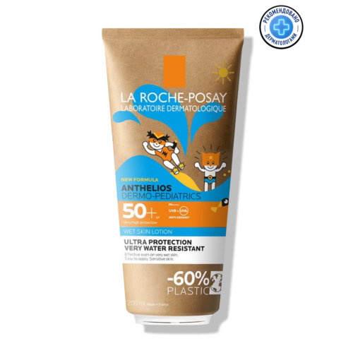 La Roche-Posay — Гель для лица и тела с технологией нанесения на влажную кожу SPF 50+ в эко-упаковке Dermo-pediatrics, 200 мл