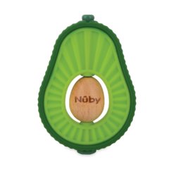 Nuby Silicone Avocado Teether with Spinning Wood Seed