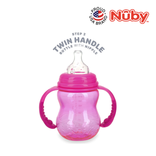 Nuby Stage 2 Bottle 240ml With Spout And With Handles в ассортименте