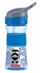 Nuby Thirsty Kids Push Button Flip-it Soft Spout on The Go Water Bottle в ассртименте