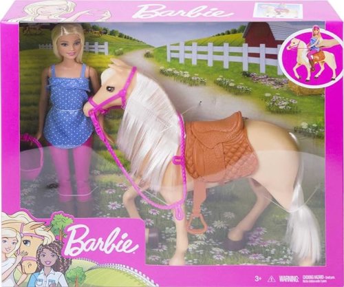 Barbie Кукла наездница и лошадь