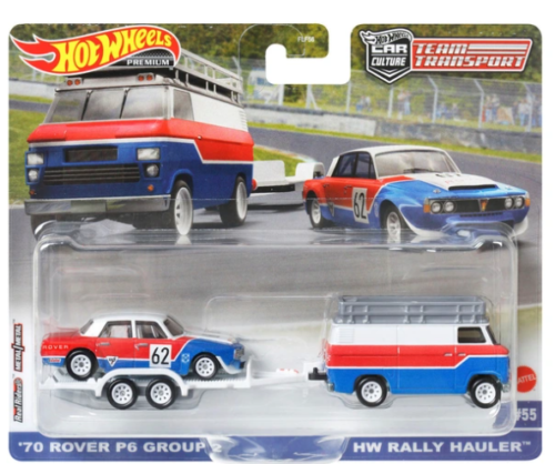 Hot Wheels Team Transport ‘70 Rover P6 Group 2 and HW Rally Hauler