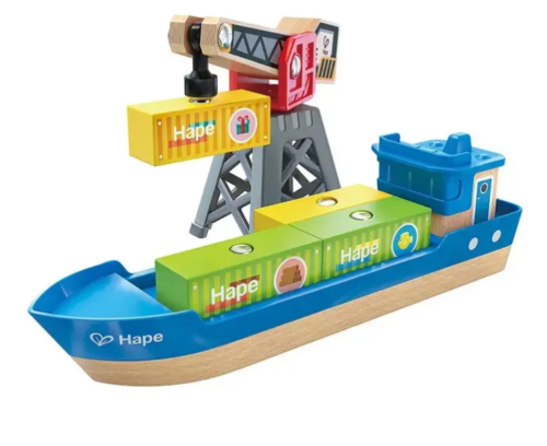 Hape Cargo Ship & Crane E3792