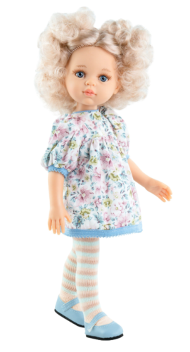 Paola Reina Кукла Мари Пилар в пастельном платье с цветами, 32 см