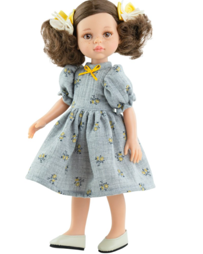 Paola Reina Кукла Фаби в сером платье с двумя бантами, 32 см