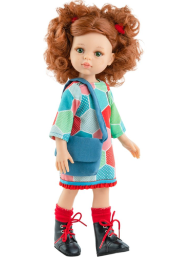 Paola Reina Кукла Вирхи с сумочкой и в платье с ромбами, 32 см